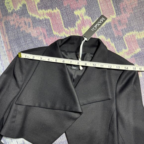 NWT MAX & CO Black Wool Blend Long Sleeve Crop Jacket Women's Size 4 - Picture 8 of 10